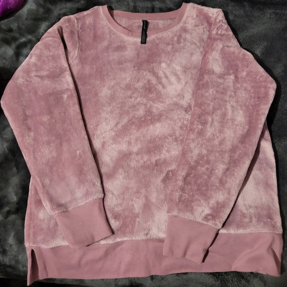 Gaiam mauve super soft fur fleece crew neck sweatshirt - Size XL